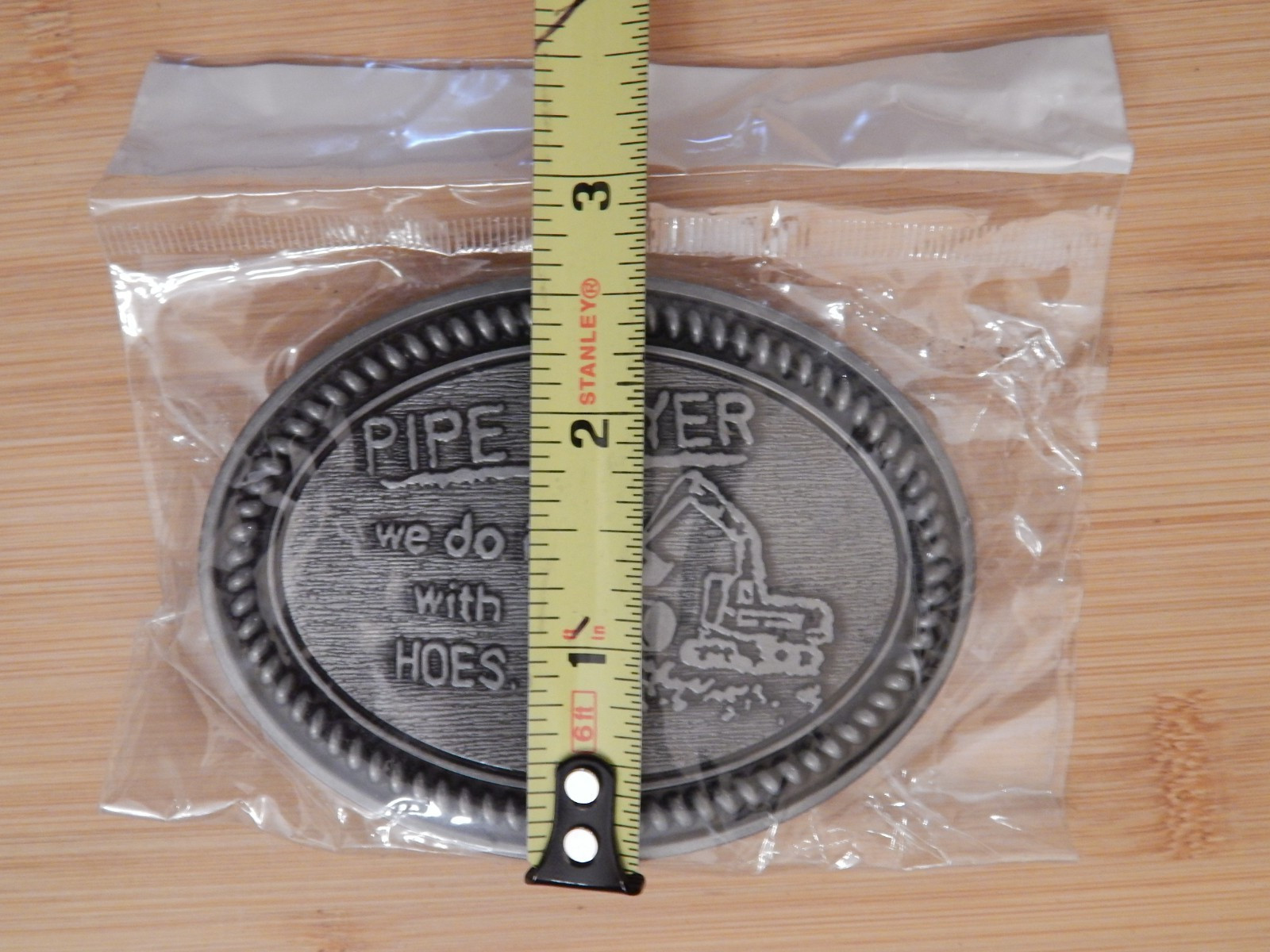 NEW!! Pipe Layer WE DO IT WITH HOES Tradesman Occupational Belt Buckle Tools