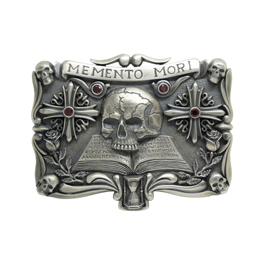 Handmade Sterling Silver Skull Mens Biker Belt Buckle Masonic мemento mori
