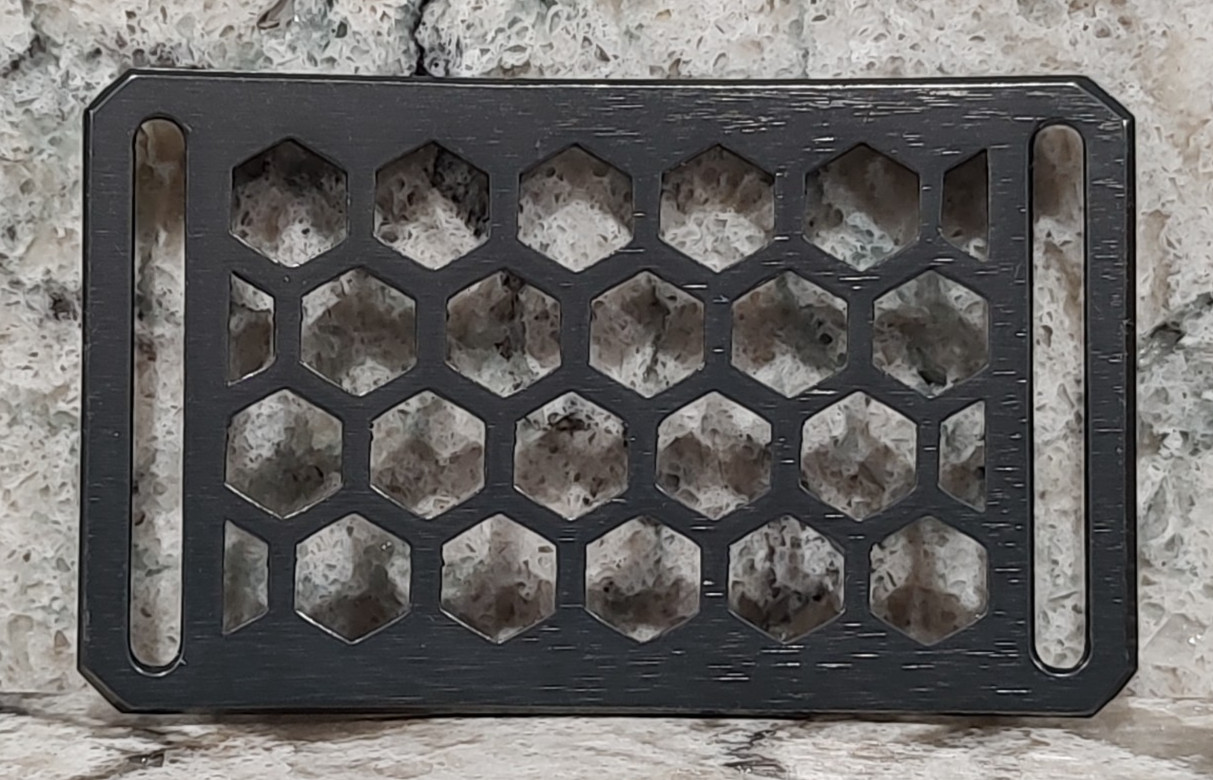 GRIP6 BELT BUCKLE – HONEYCOMB – GUNMETAL – 1.5 INCH WIDE