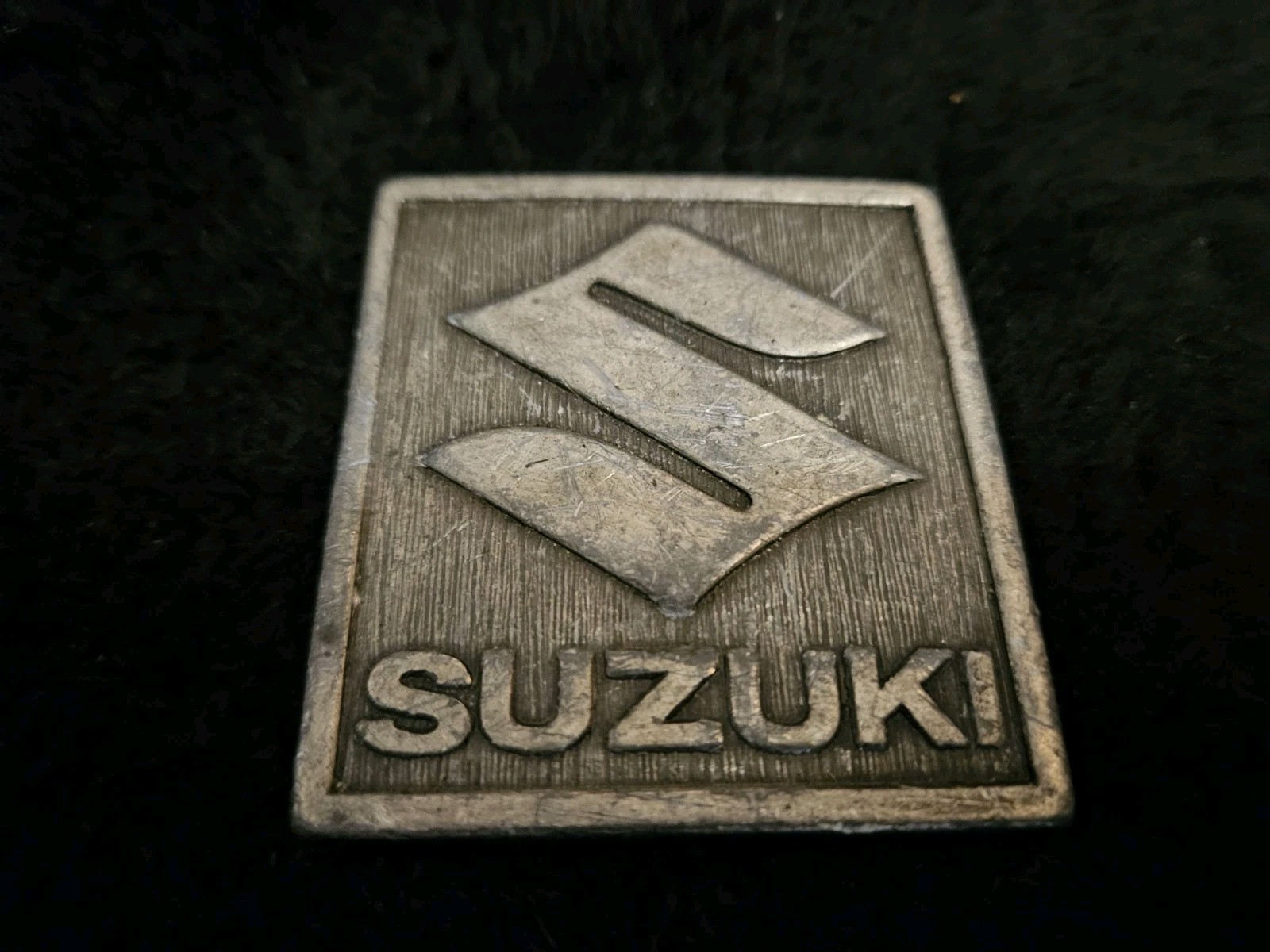 Vintage Suzuki Motorcycle Belt Buckle- Made in USA U.S. Suzuki Motor Corp Logo –