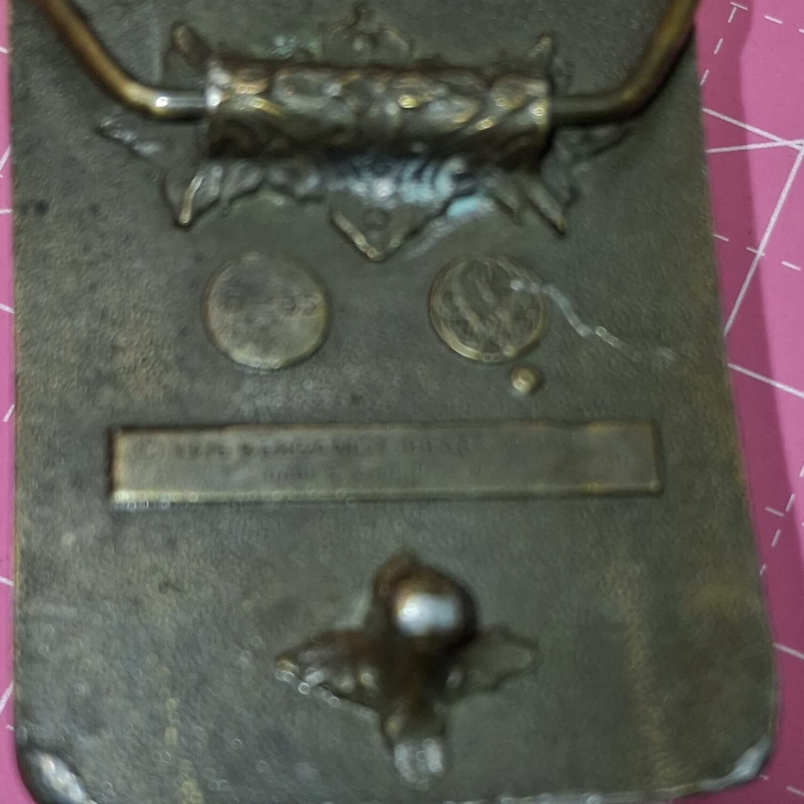 Bergamot Brass Works D-55 Motorcycle « Derf Bikin' » Brass Buckle 1.75in