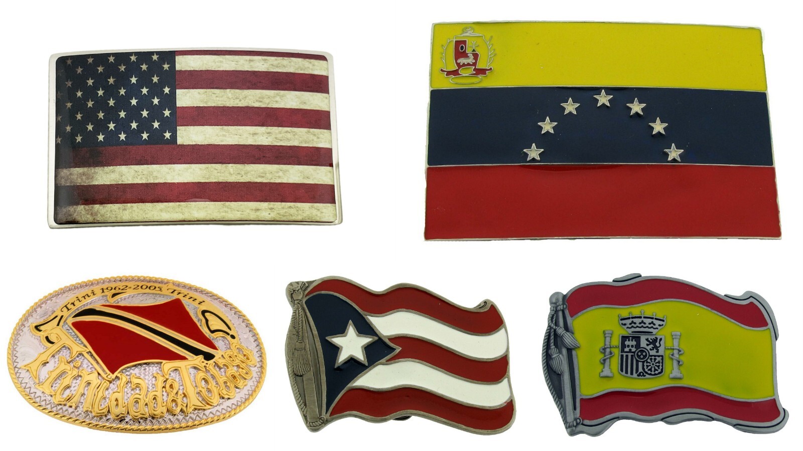 Flag Belt Buckles Men Unisex Metal Silver Gold Women North South America Us New