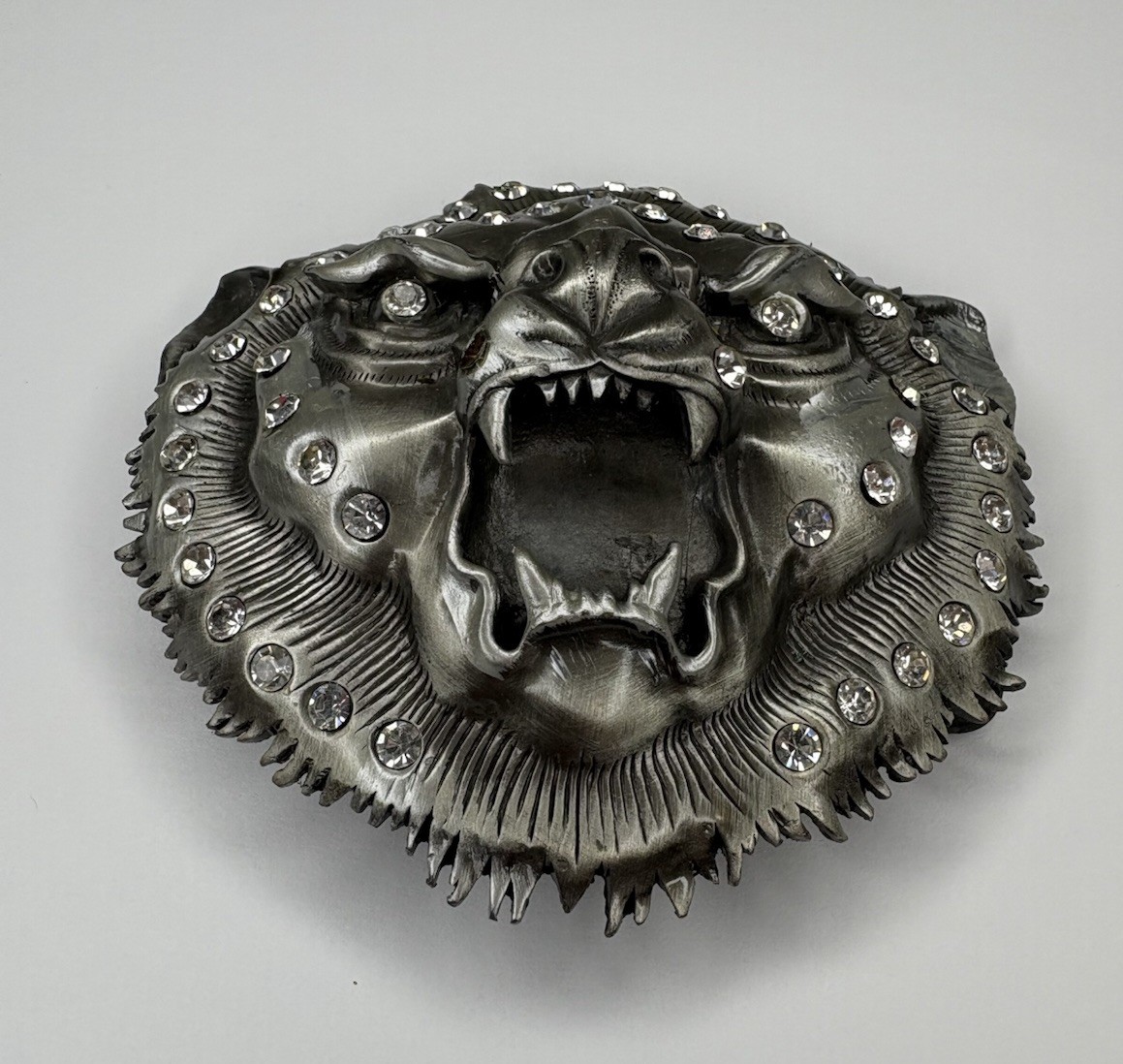 Lion – Tiger Belt Buckle Big Cat – Men Women Silver Metal Western Rodeo Cowboy