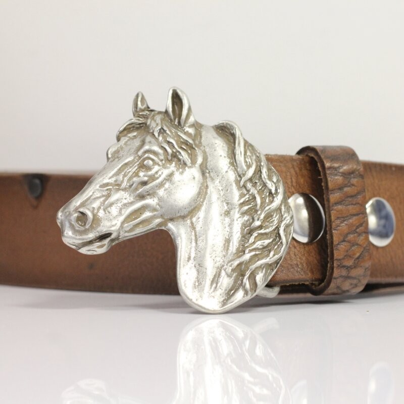 Vintage Horse Head Belt Buckle Antique Silver – Timeless Design for Everyday Use
