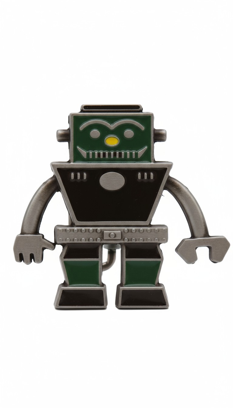 Men Women Silver Metal Fashion Belt Buckle Robot Animation Modern Future Style