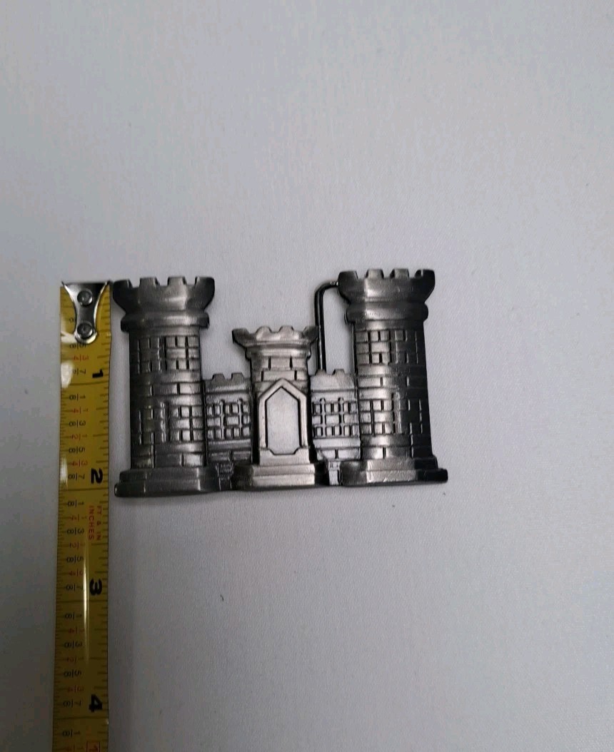 U.S. Army Corps Of Engineers Belt Buckle Silver Tone Castle