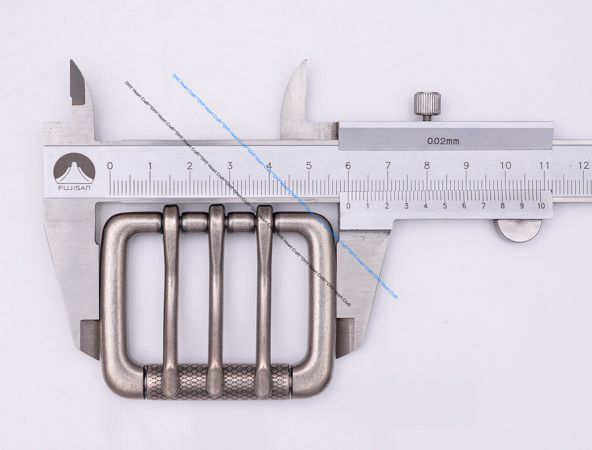 Heavy Sturdy Retro Triple Tongue Pin Prong Men Belt Buckle Fit 45MM Belt Straps