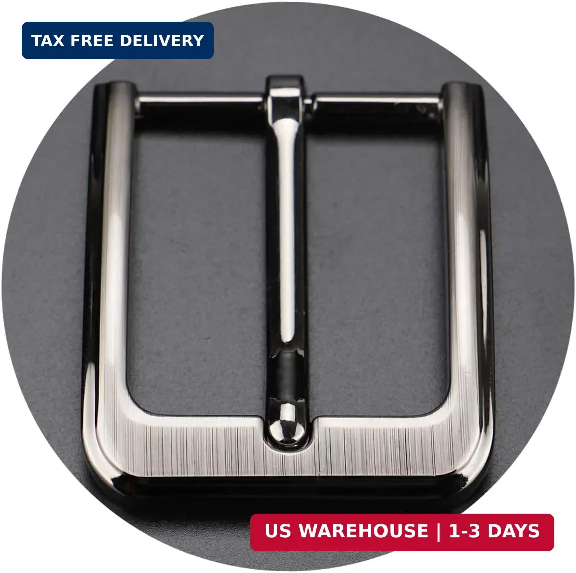 1.5 Inches (38-40 mm) Belt Buckle Single Prong Square Replacement Buckle for Men