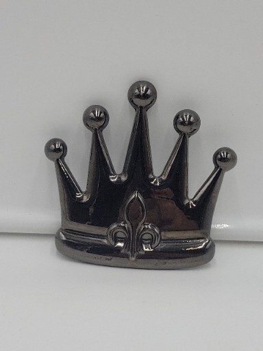 Rock Rebel Royal Crown Belt Buckle New Men Women Gun-Metal Finish Fleur de Lis