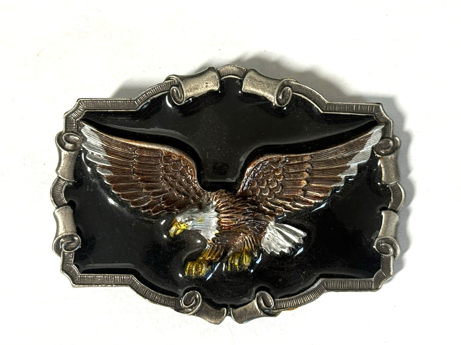 Vintage Great American Pewter Bald Eagle Belt Buckle 1983 Made USA new In Box