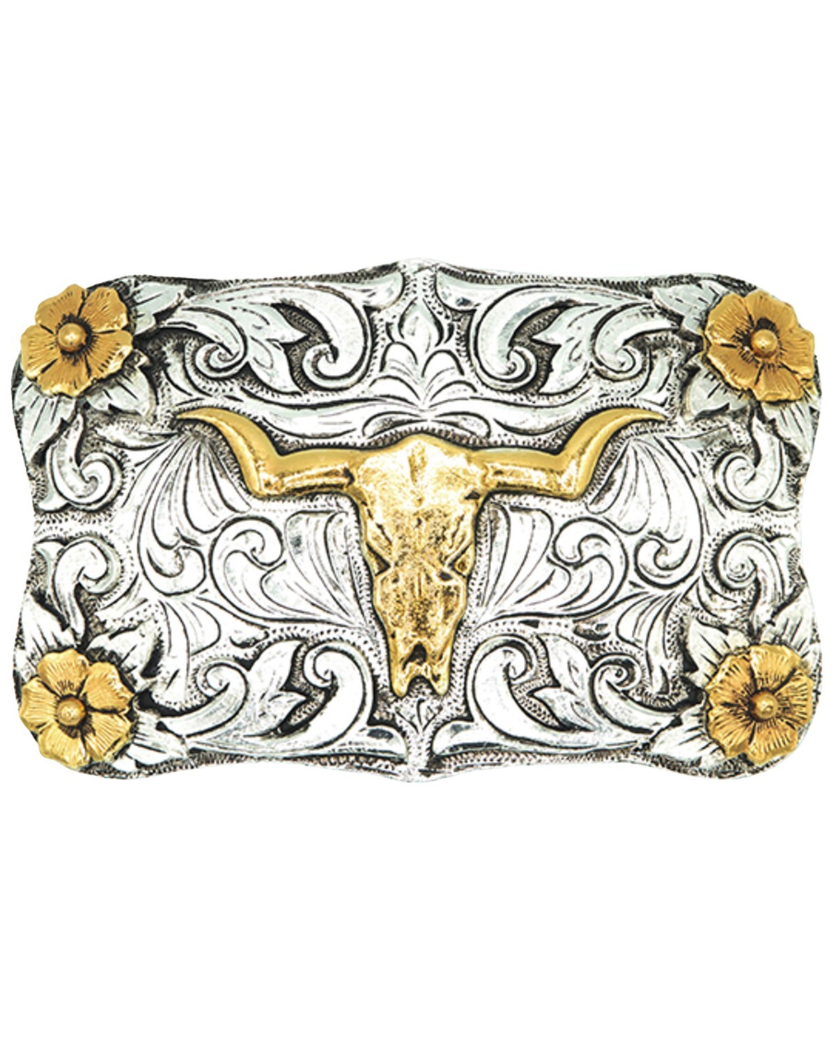 AndWest Steer Head and Classic Flowers Belt Buckle – 742