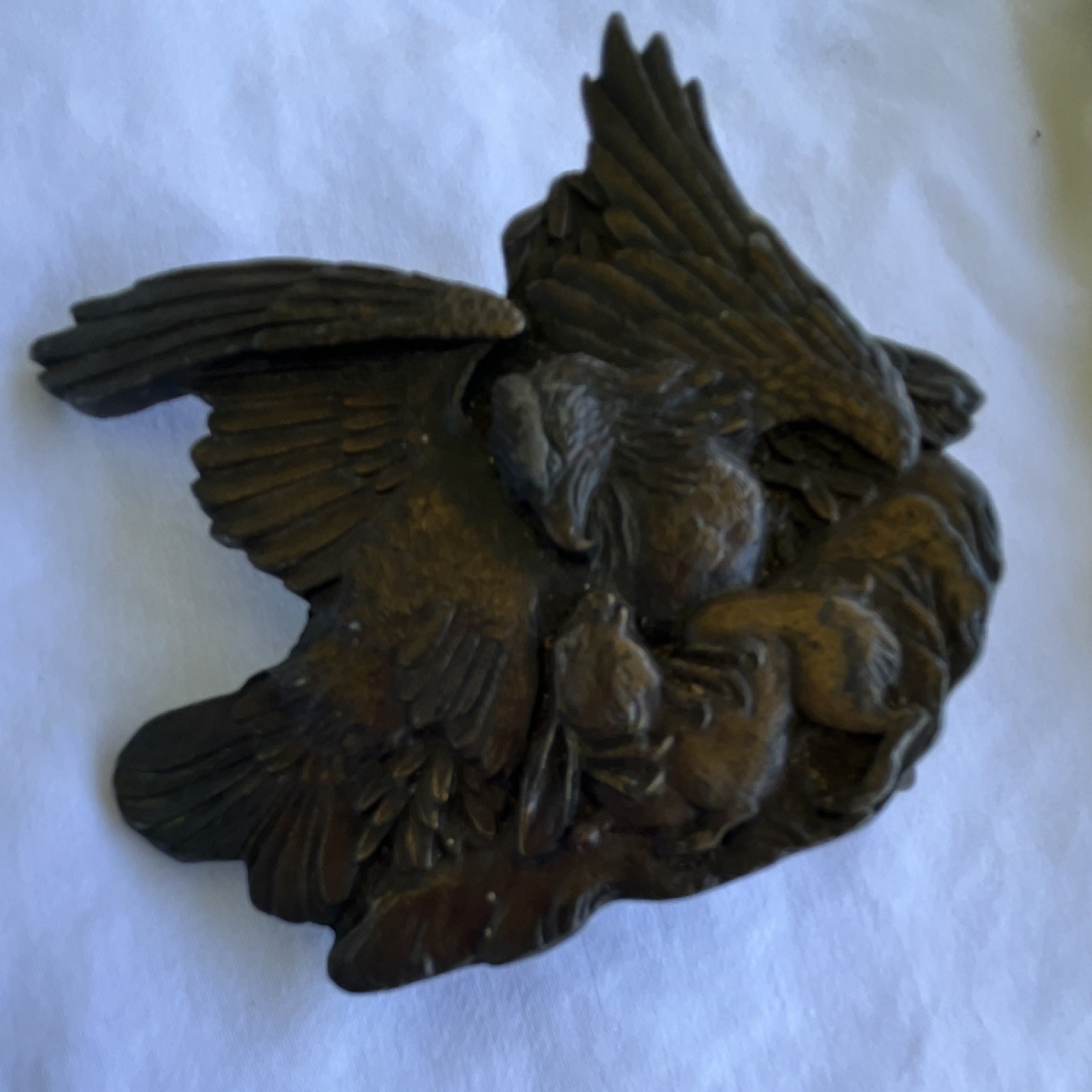 Bergamot Brass Works 1974 Brass Eagle Wildlife Belt Buckle Antique Finish
