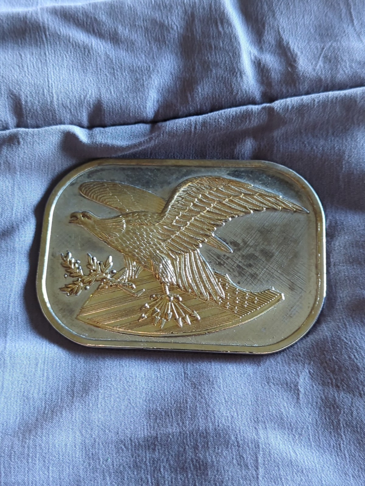 Mens Vintage Belt Buckle Flying Eagle Bird Metal 3.5&Prime; x 2.5&Prime;