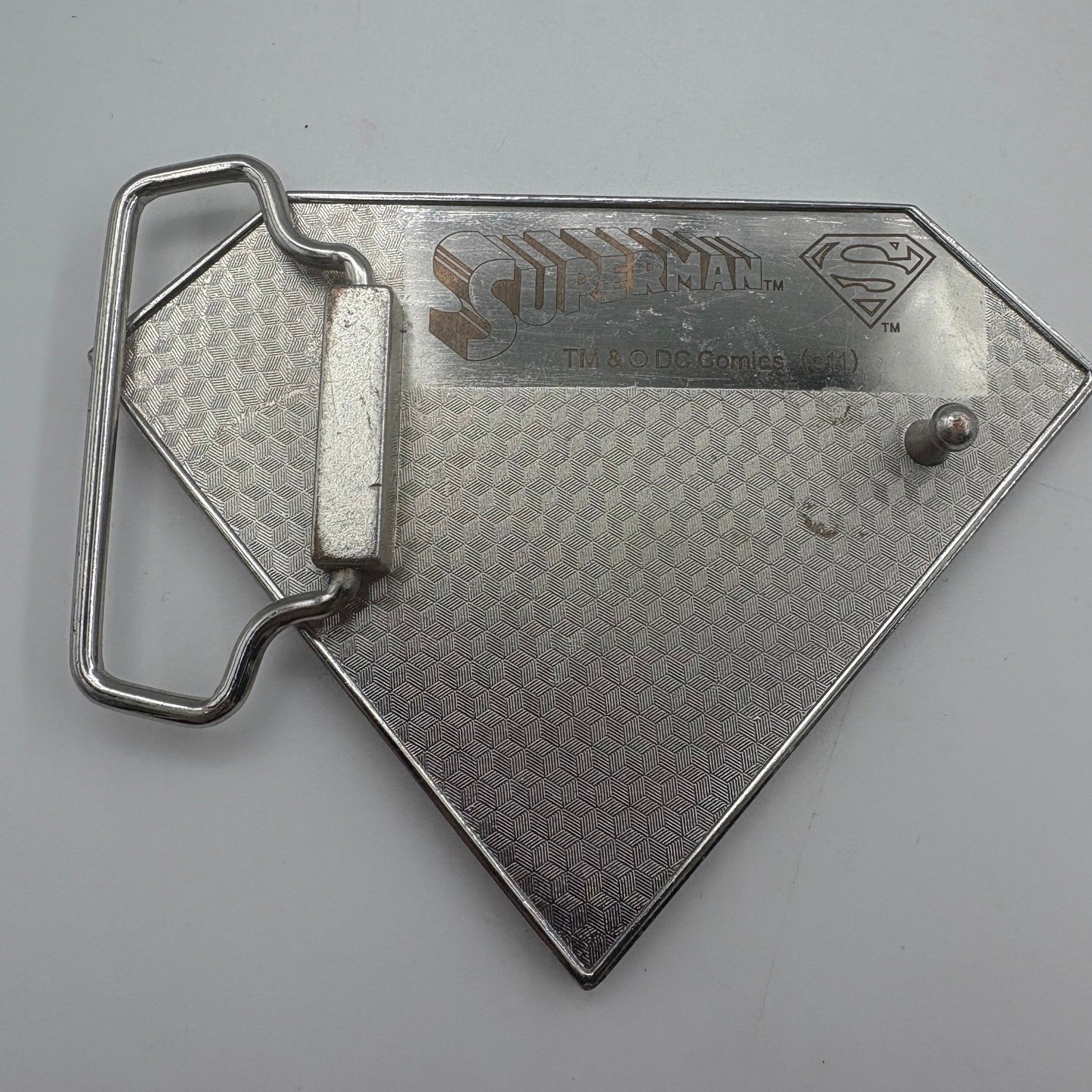 DC Comics Superman Shield Belt Buckle 2011 Superhero Logo Metal Red Yellow EX