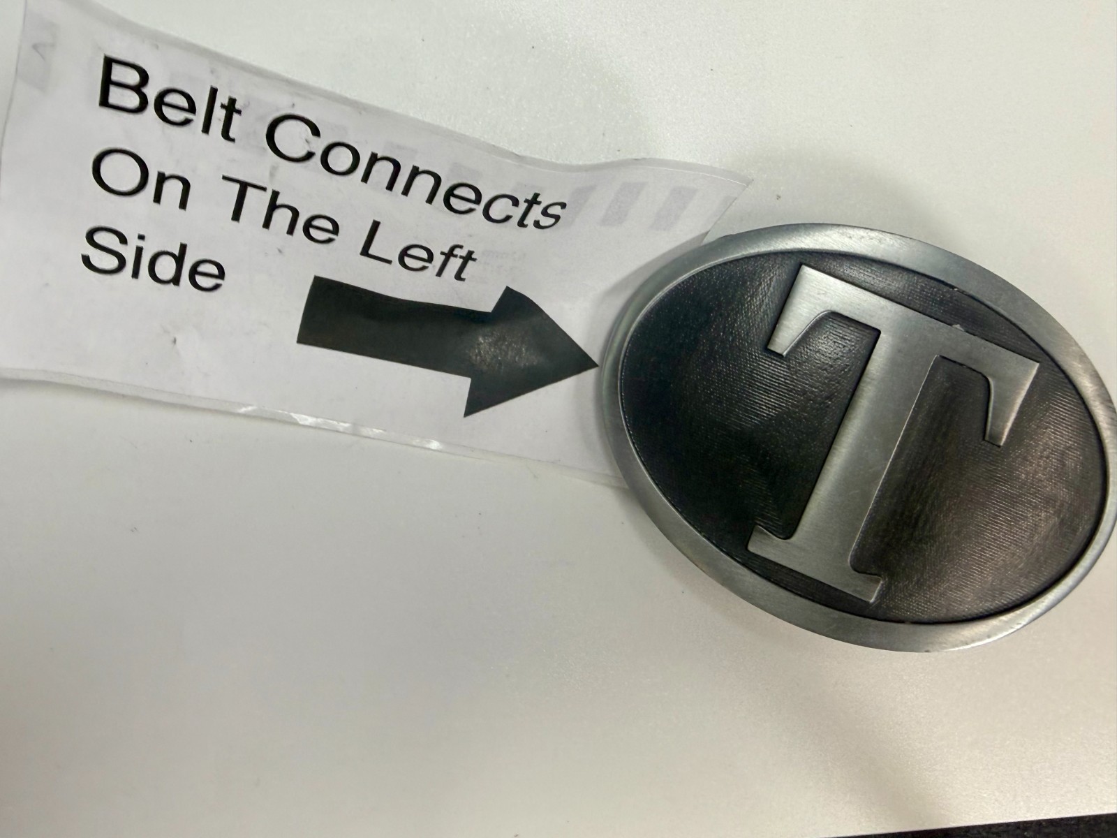 Initial Block Letter T Montana Silversmiths RARE Grey & Black Color Belt Buckle