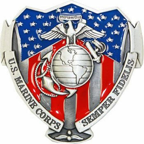 USMC Semper Fi US MARINE CORPS Logo Belt Buckle Semper Fidelis Marines