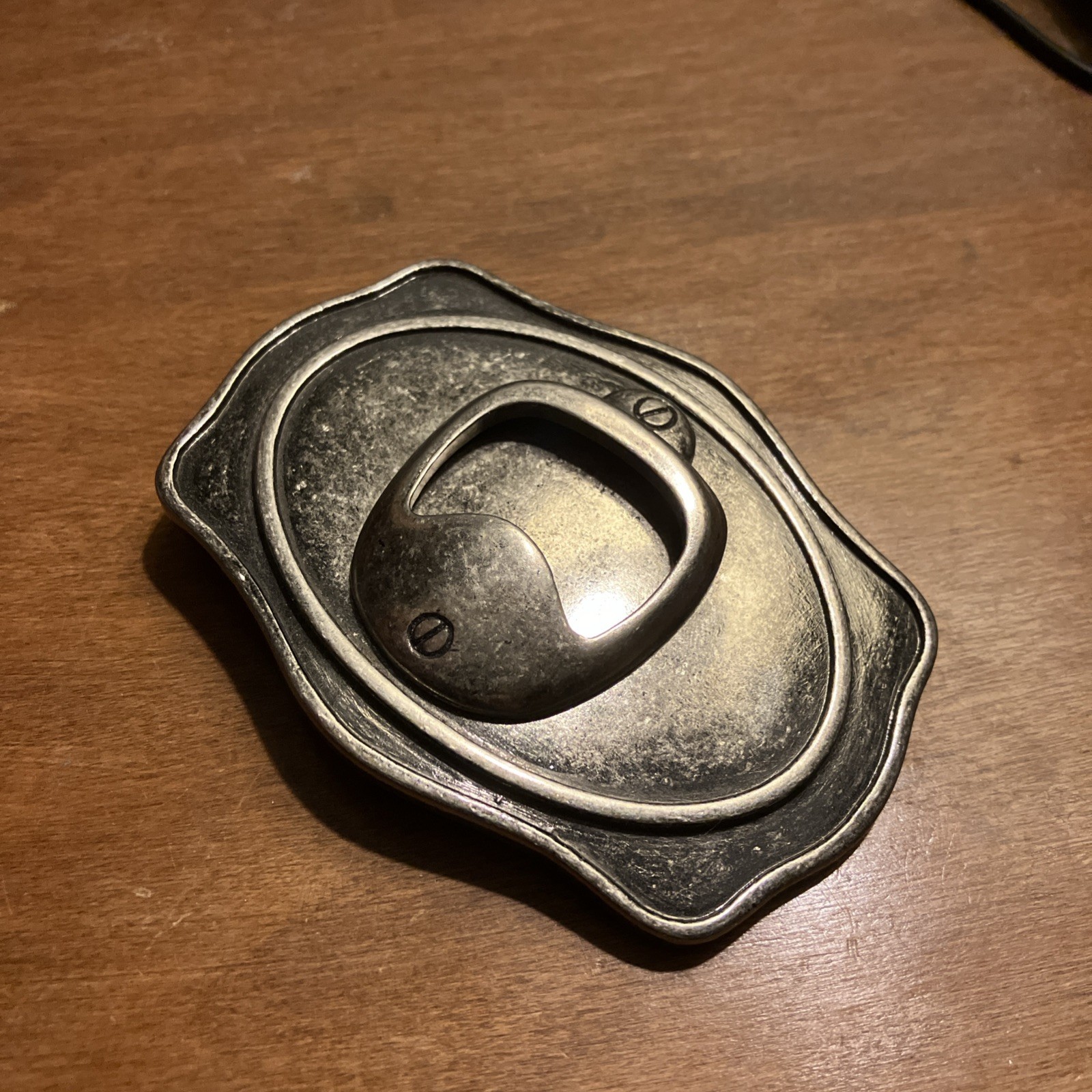 Beer Bottle BELT BUCKLE Opener Novelty Oval Metal Silver Color