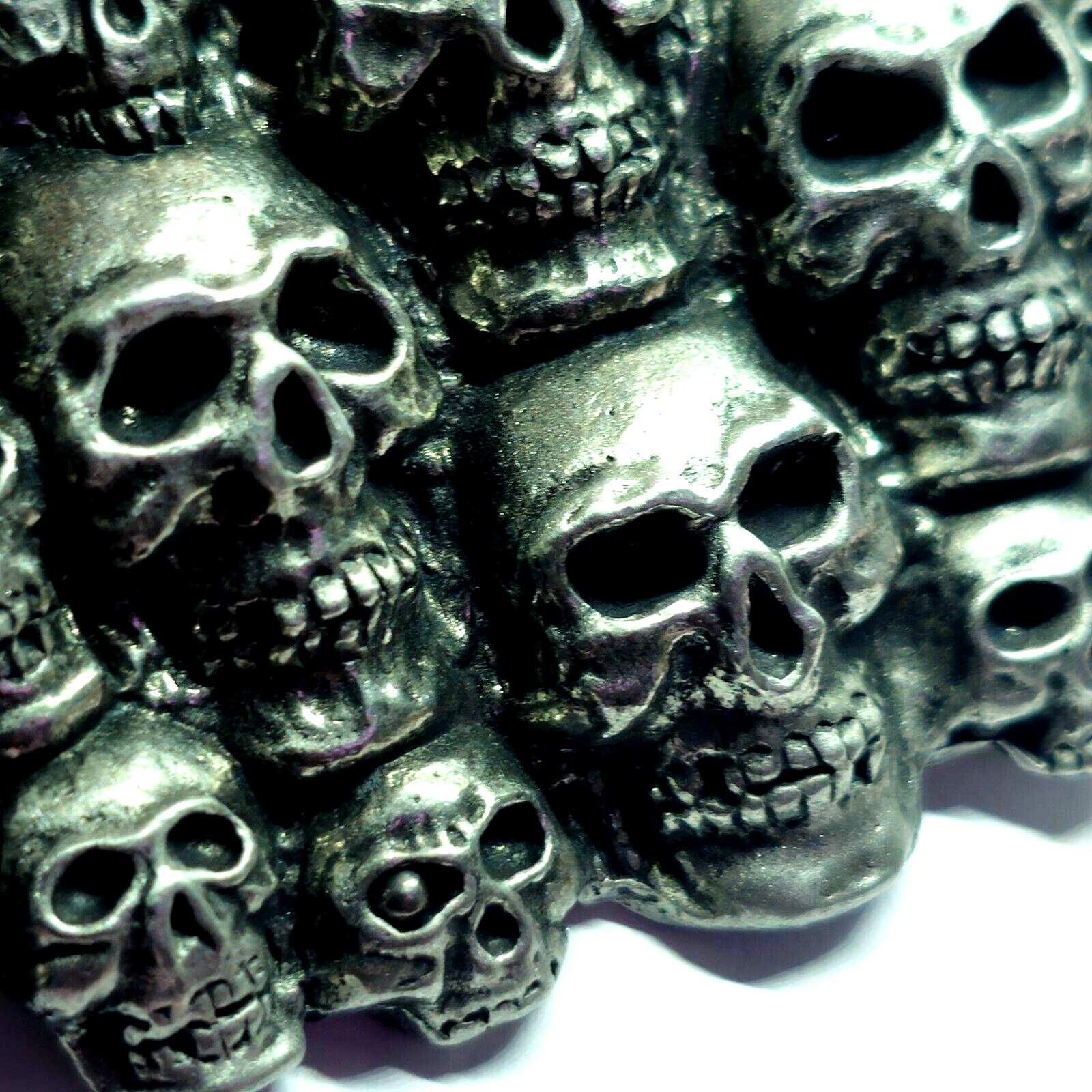 Multi Skull Belt Buckle UK Pewter Large Buckle Biker Punk 20 Skulls Buckle Only
