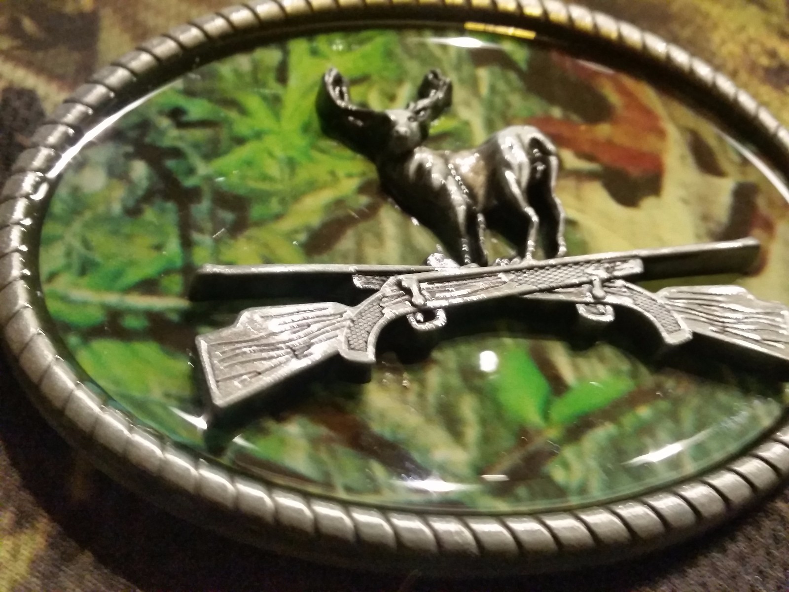 CAMO DEER RIFLE camouflage BELT BUCKLE BUCKLES metal western hunting * US SELLER