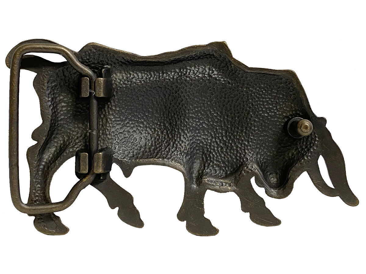 Western Buckle Antique Copper Lady Bull Copper Engraved Buckle Fits 1-1/2&Prime; wide