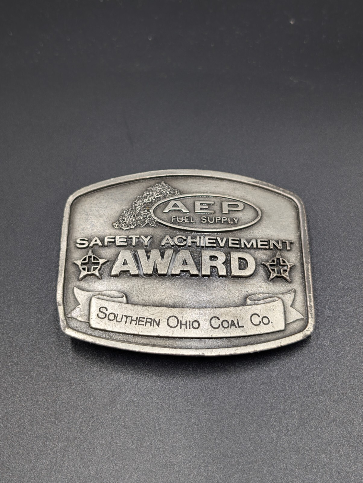 AEP Fuel Supply Safety Achievement Award Belt Buckle Southern Ohio Coal Co.