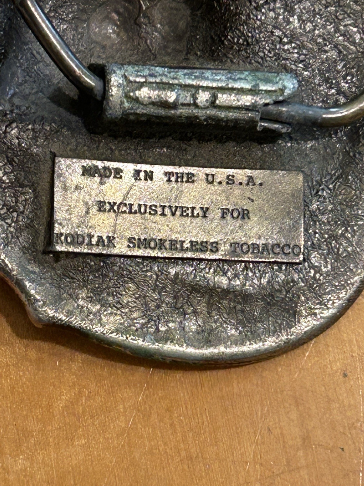 Vintage Great American Buckle Kodiak Smokeless Tobacco Bear Belt Buckle