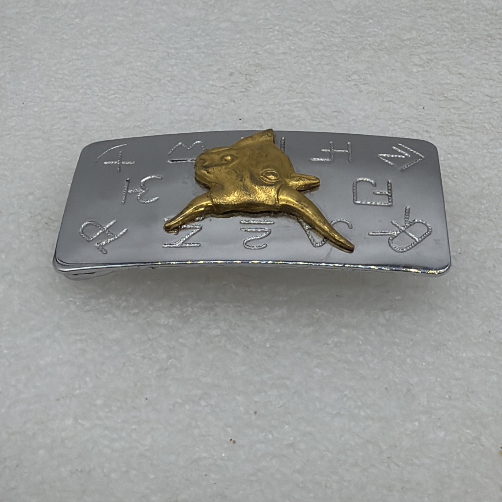 CHAMBERS Belt Buckle Vintage Vintage Ranch Cattle Branding Saddle Western Bull