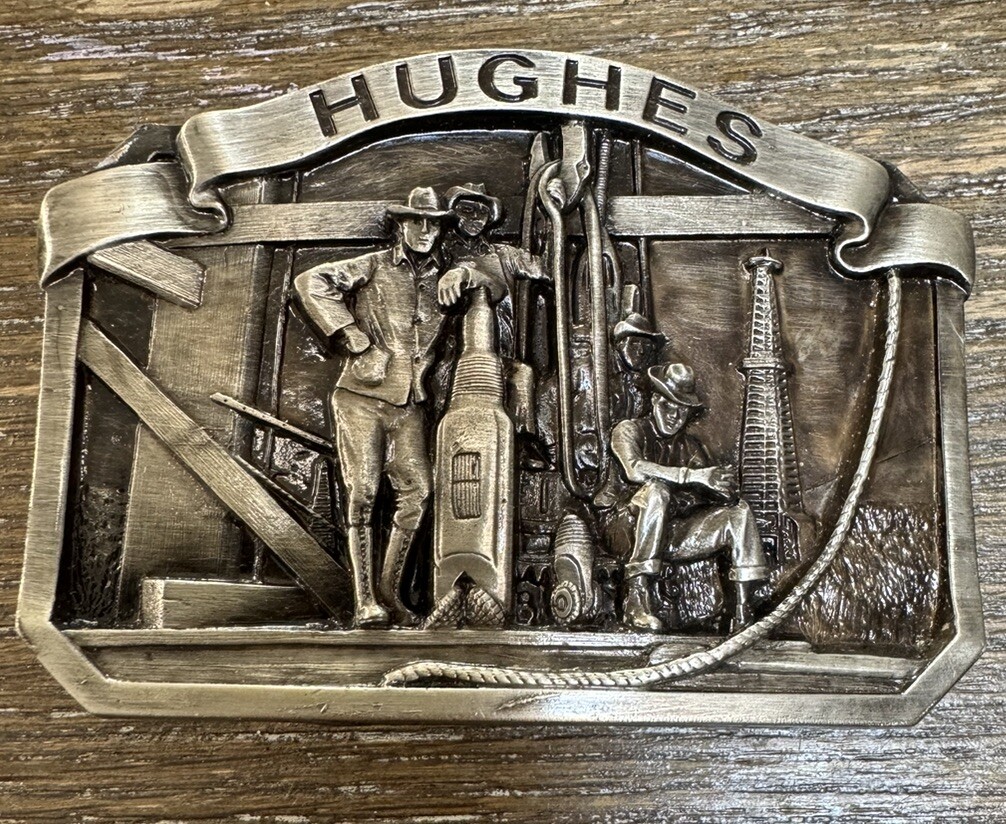 Hughes And Totco Vintage Oil Field Drilling Belt Buckles *MINT CONDITION*