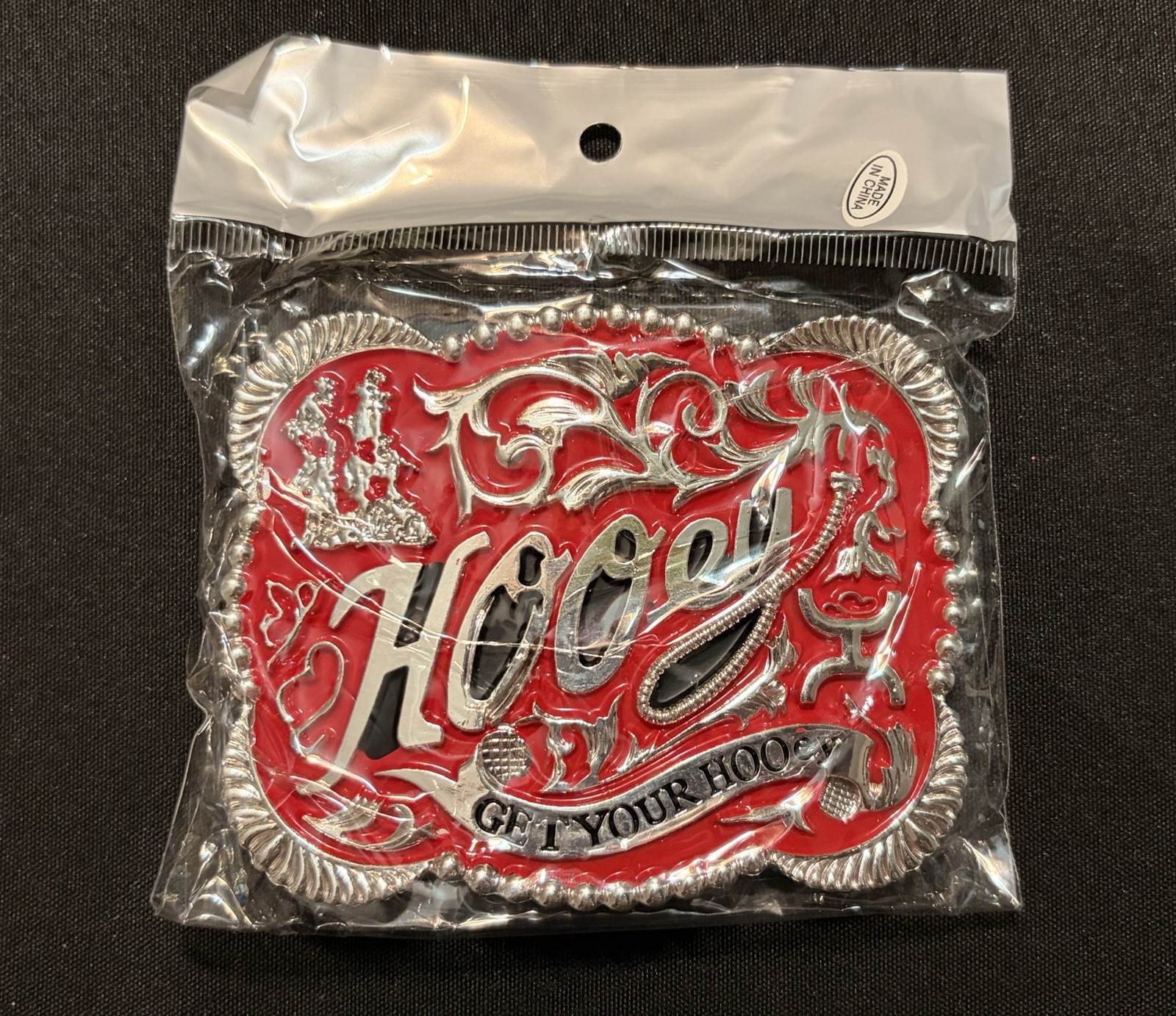 Western 4×3 Hooey Red Silver Cowboy Belt Buckle for 2 » Belt Hebilla Vaquero
