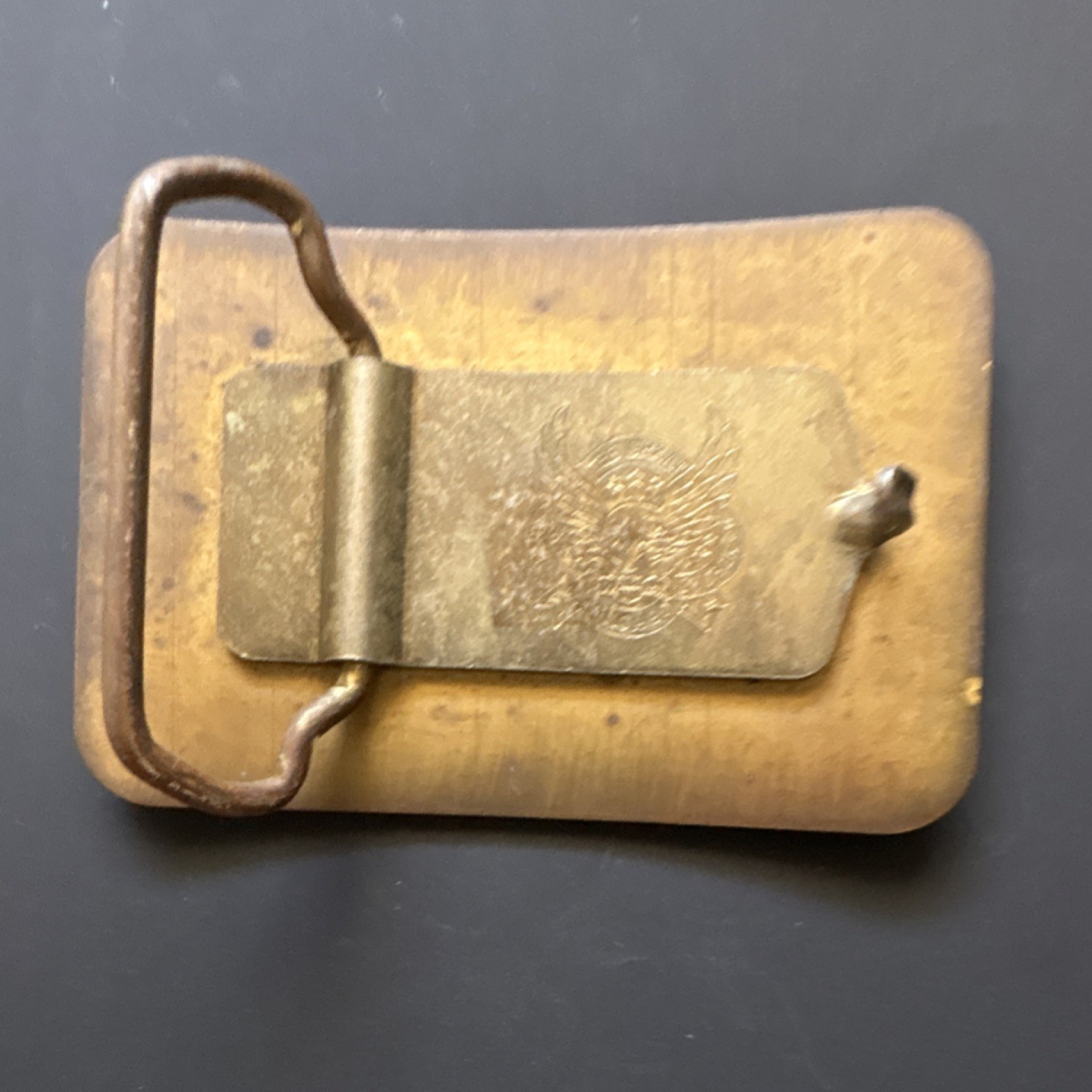 Nautical Sailboat Belt Buckle Gold Tone Metal Rectangular Graphic Print 1.5in