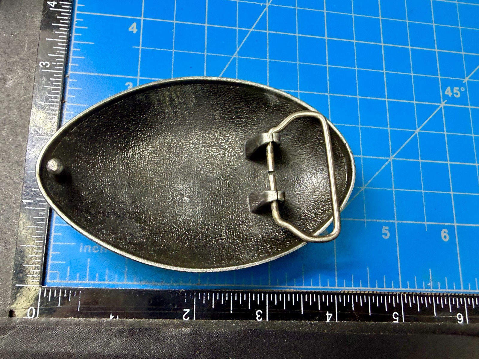 American Football Sports Textured Ball Cutout Silver Color Figural Belt Buckle