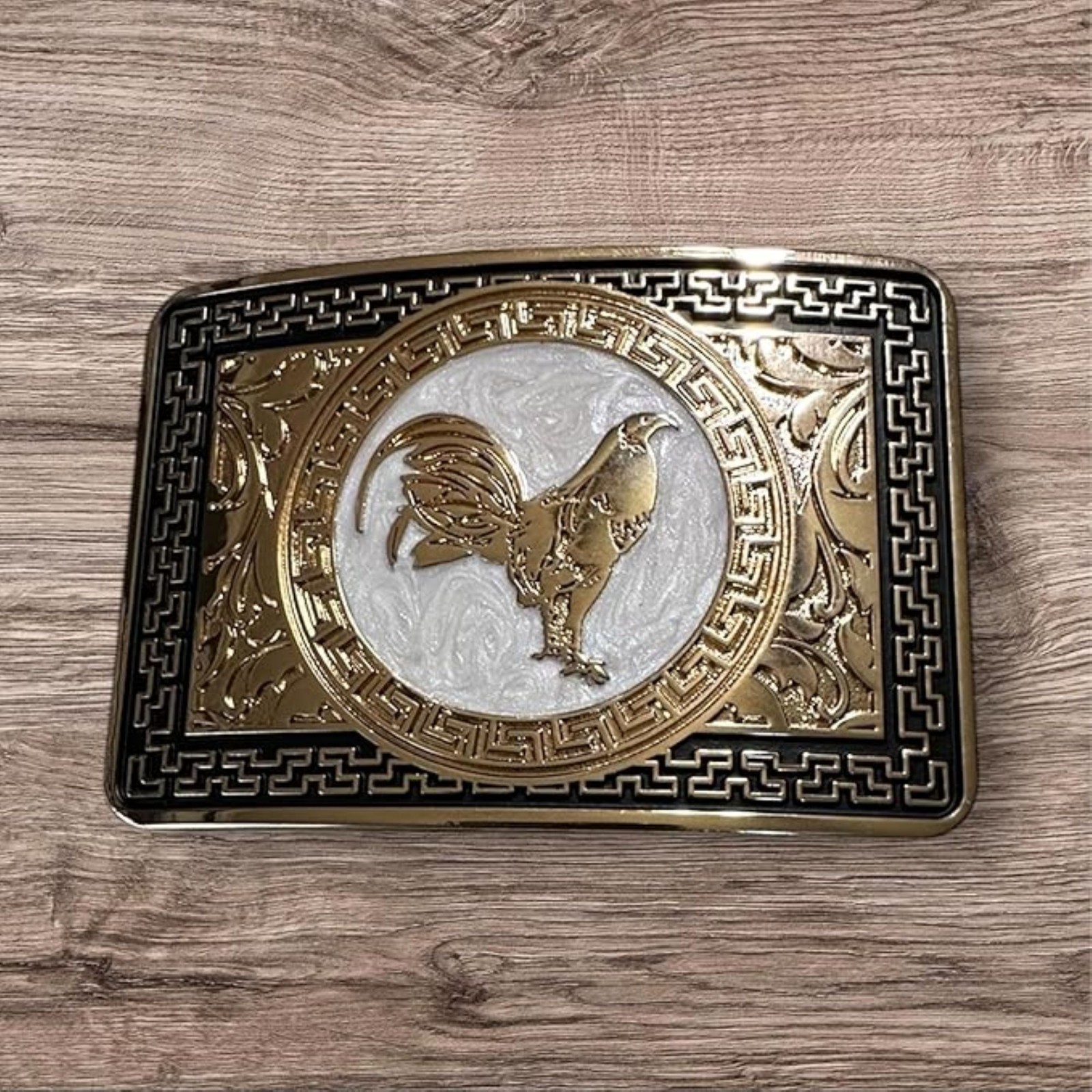 ROOSTER BELT BUCKLE 4.5&Prime; GOLD & SILVER METAL WESTERN FASHION NEW #EH13082