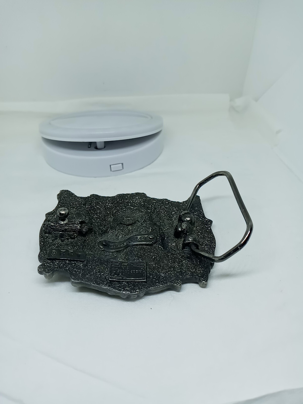 Vtg. Great American Products Pewter 3 Wolves Belt Buckle. Intricate. Heavy