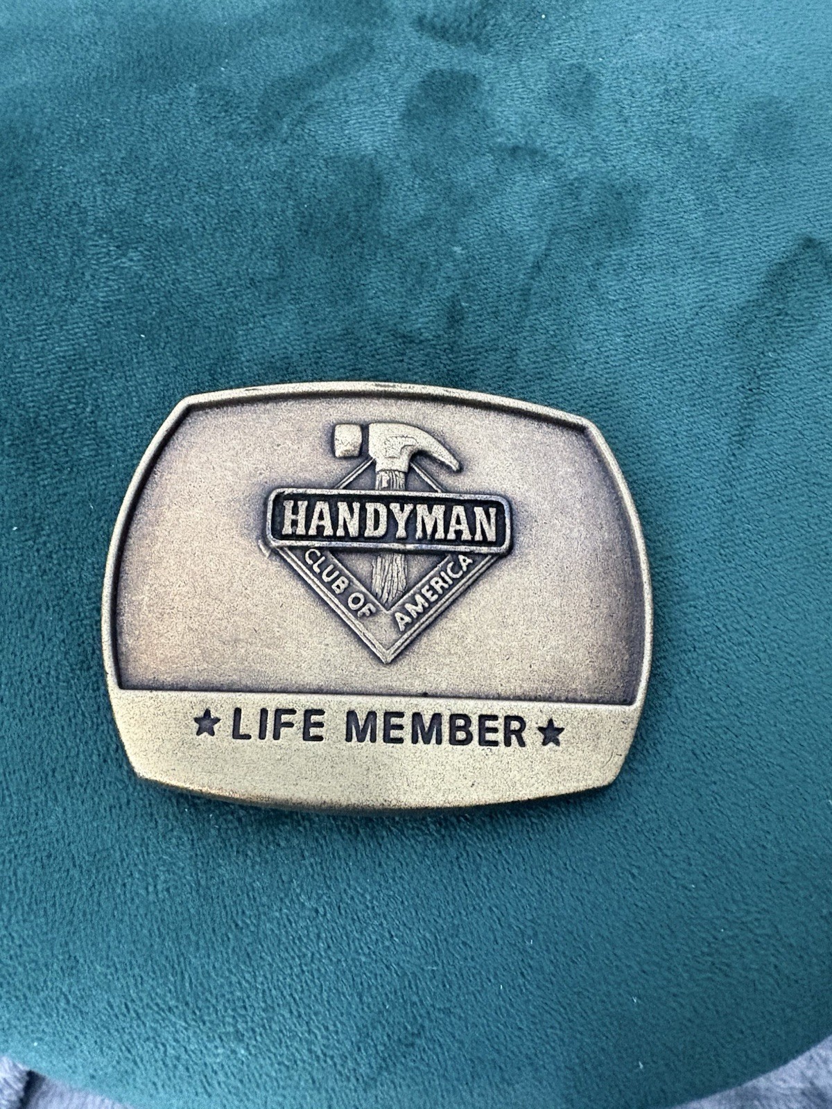 Handyman Club of America Life Member Vintage 1996 Brass Tone Belt Buckle