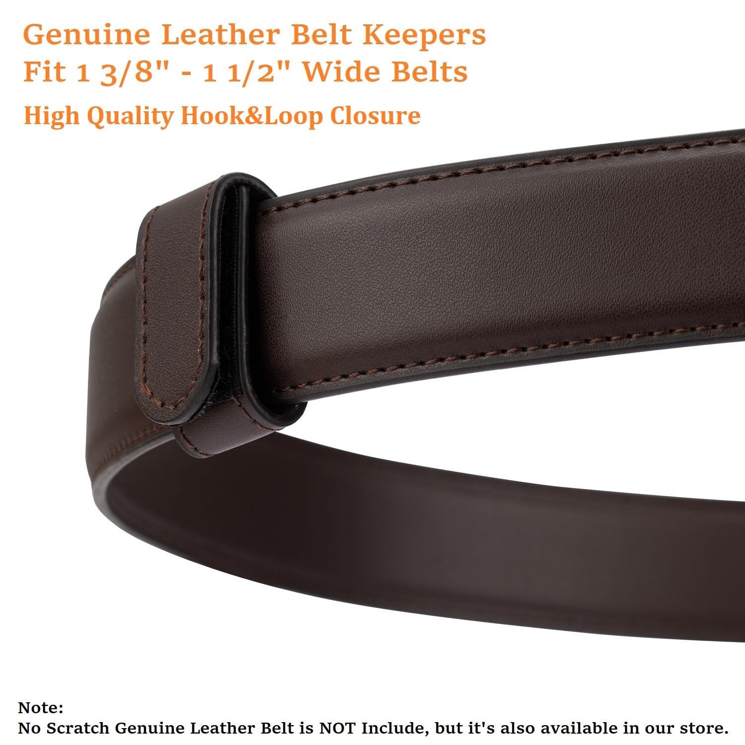 TACNEX Genuine Leather Belt Keeper 1 3/8&Prime; – 1 1/2&Prime; Wide Men&rsquo;s 1 pcs, Brown