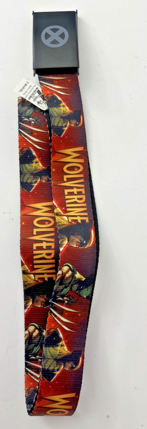 Buckle Down Marvel X Men Wolverine Web Belt Cut-to-Fit Black Metal Buckle