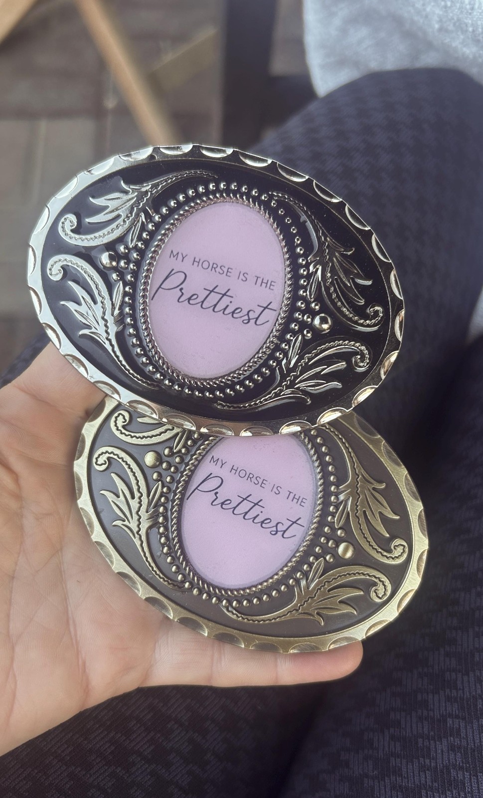 Equestrian Pink Horse Belt Buckle My Horse Is Prettiest Western Resin Metal