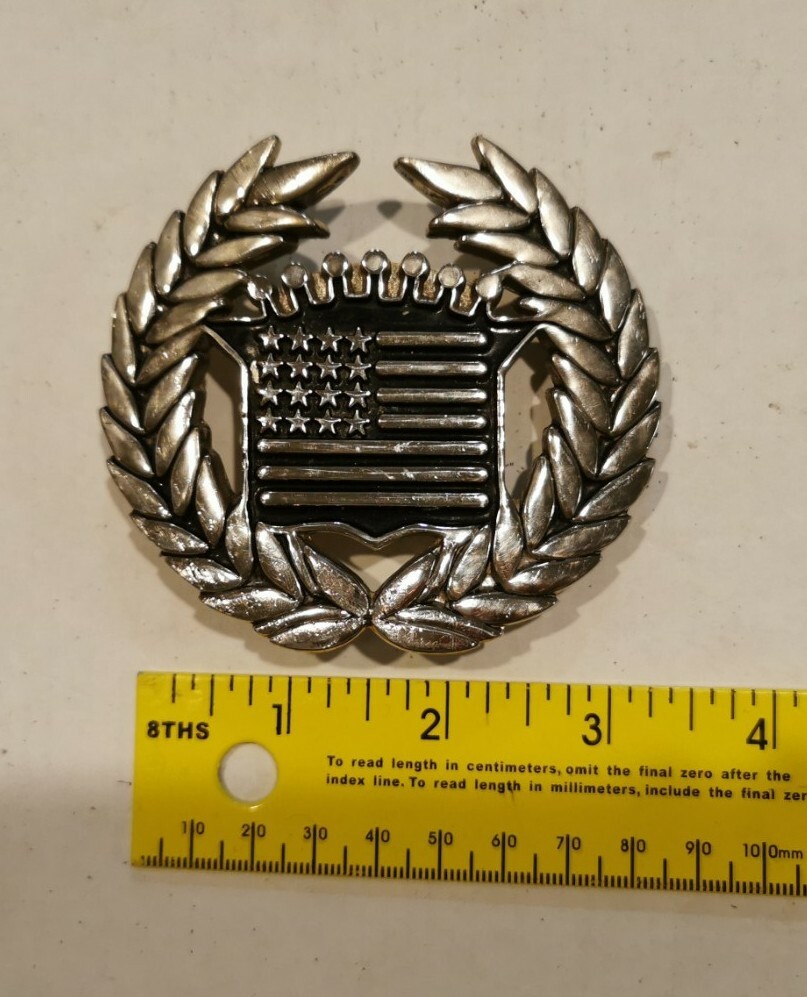 FAMOUS stars & stripes US flag silver belt buckle