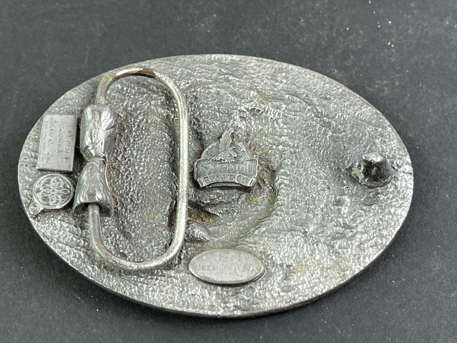 Siskiyou 1991 Metal Belt Buckle Eagle On Turquoise Buckle USA