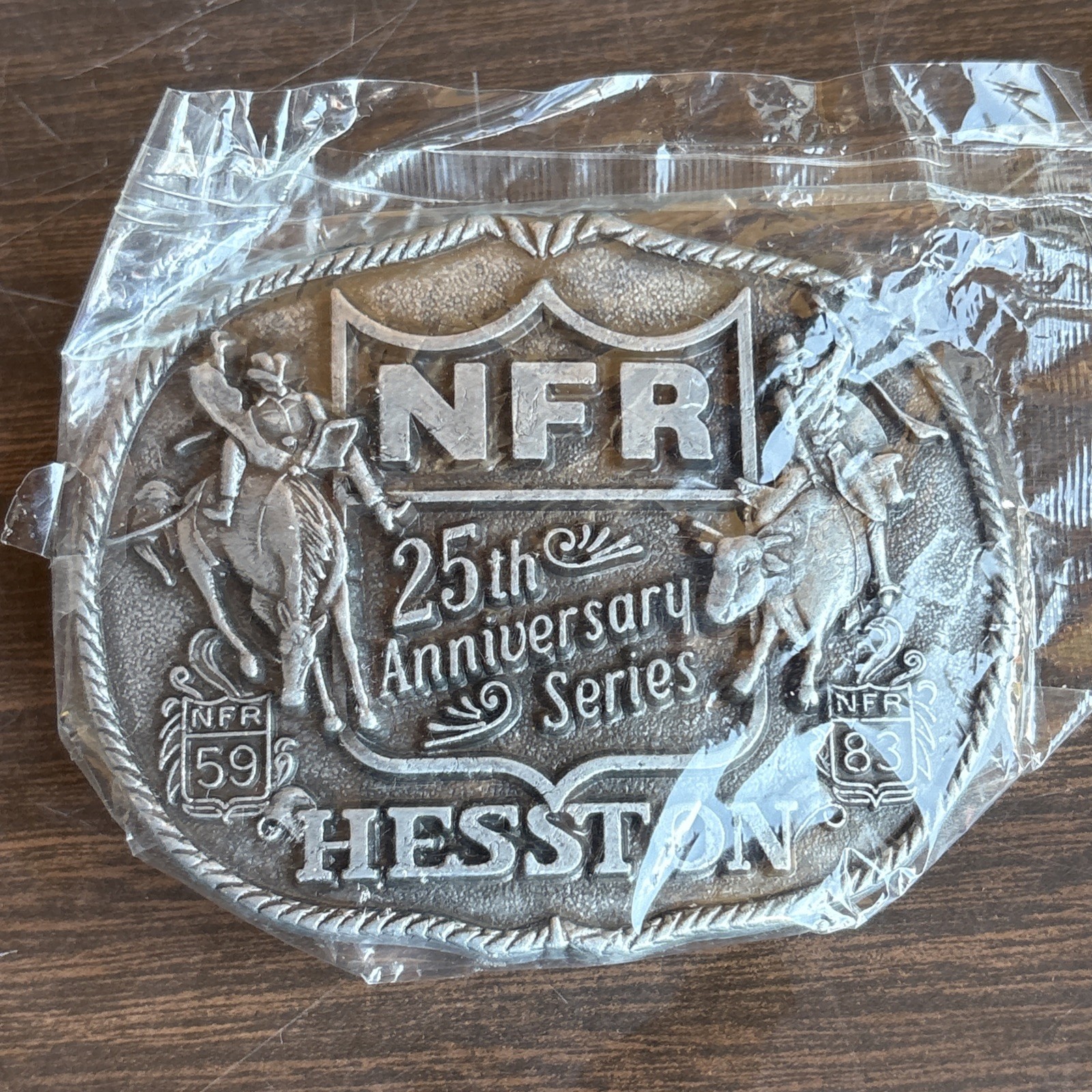 NEW! Hesston National Finals Rodeo NFR Belt Buckle 25th Anniversary 1959-83