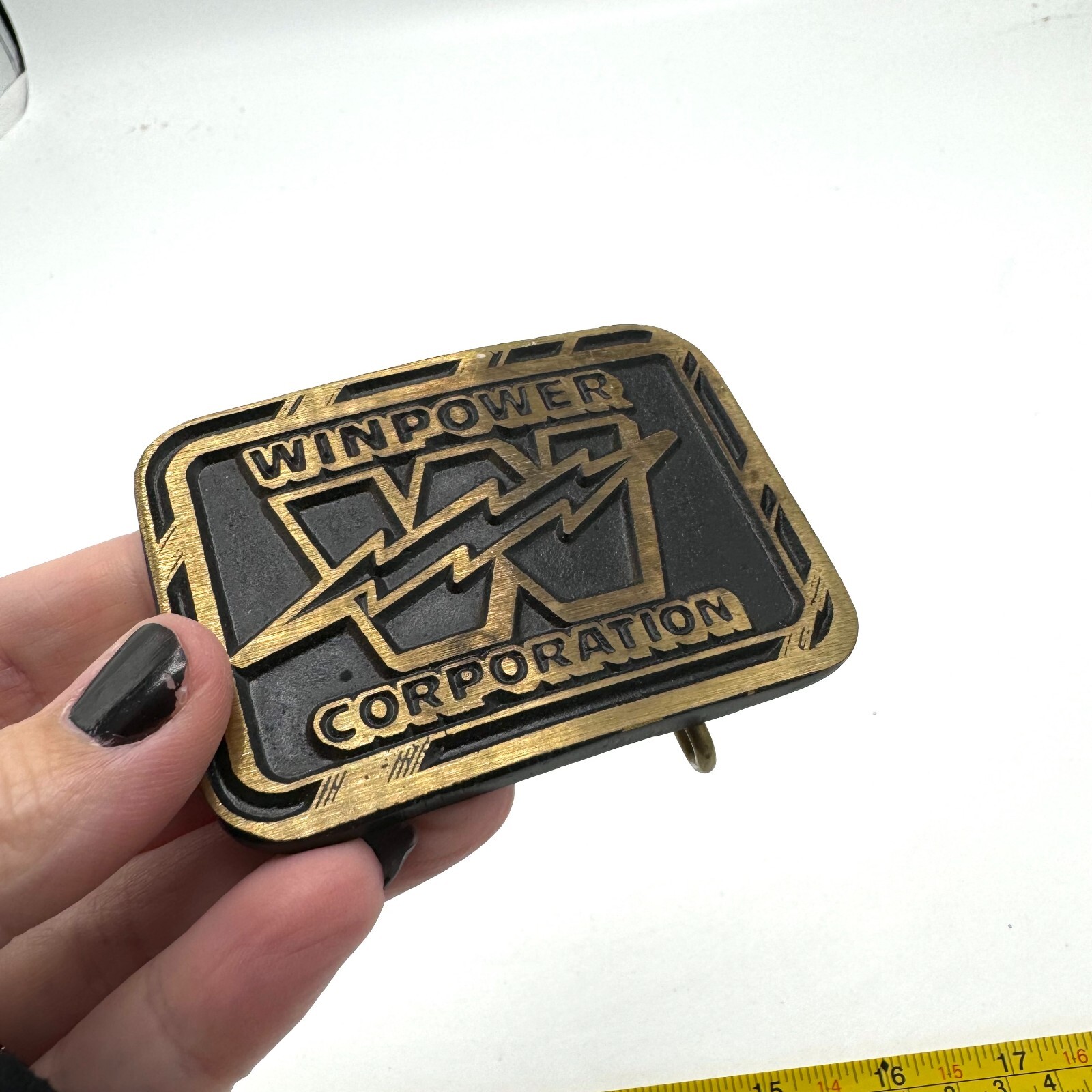 Vintage Winpower Corporation Solid Bronze DynaBuckle Metal Belt Buckle