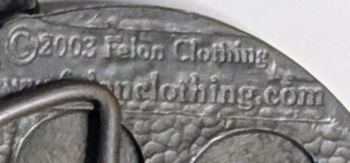 VTG Y2K FELON CLOTHING Belt Buckle 3D BORN TO LOSE Gambling Punk Biker Lucky 13