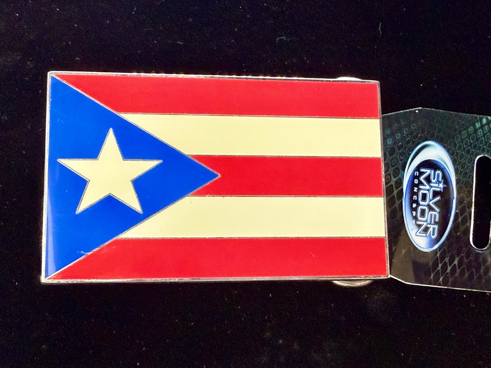 Puerto Rico Flag Commemorative Patriotic 2004 Belt Buckle by Silver Moon