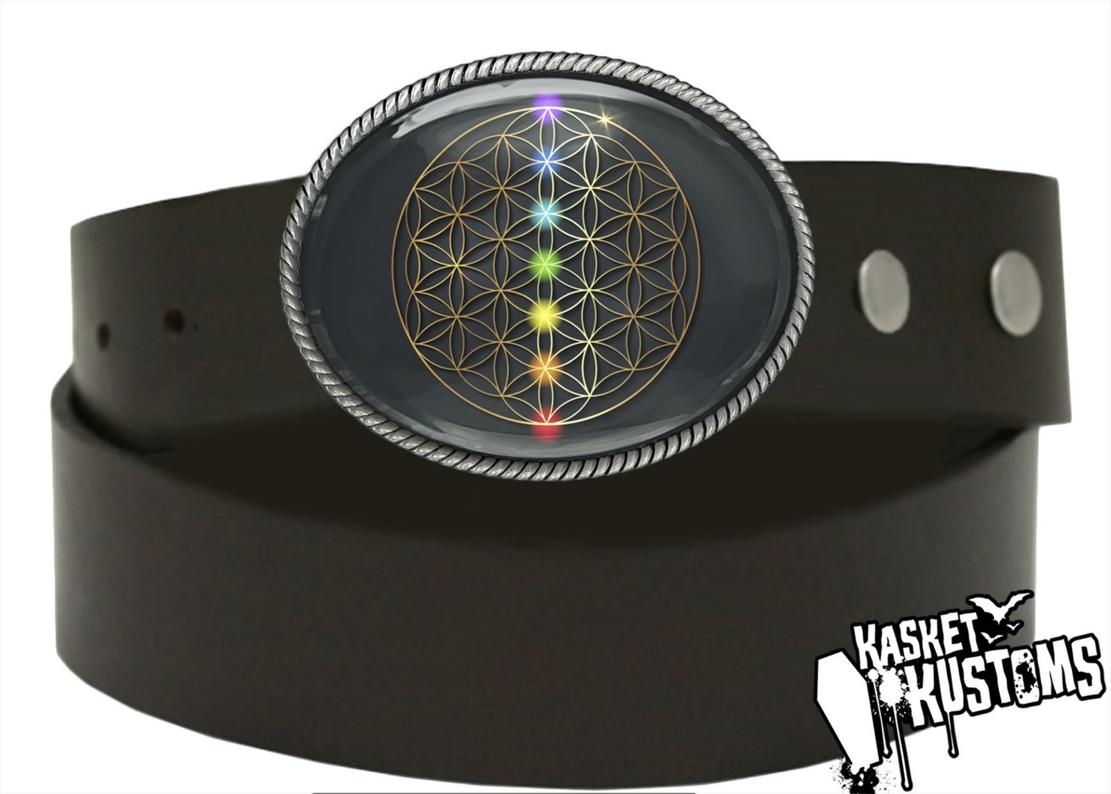 Chakra Sacred Geometry Belt Buckle – Handmade Accessory Gift – 794