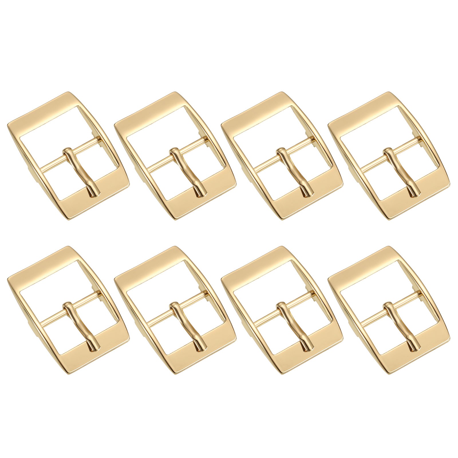 8Pcs 1&Prime; Single Prong Belt Buckle Square Center Bar Buckles Light Gold