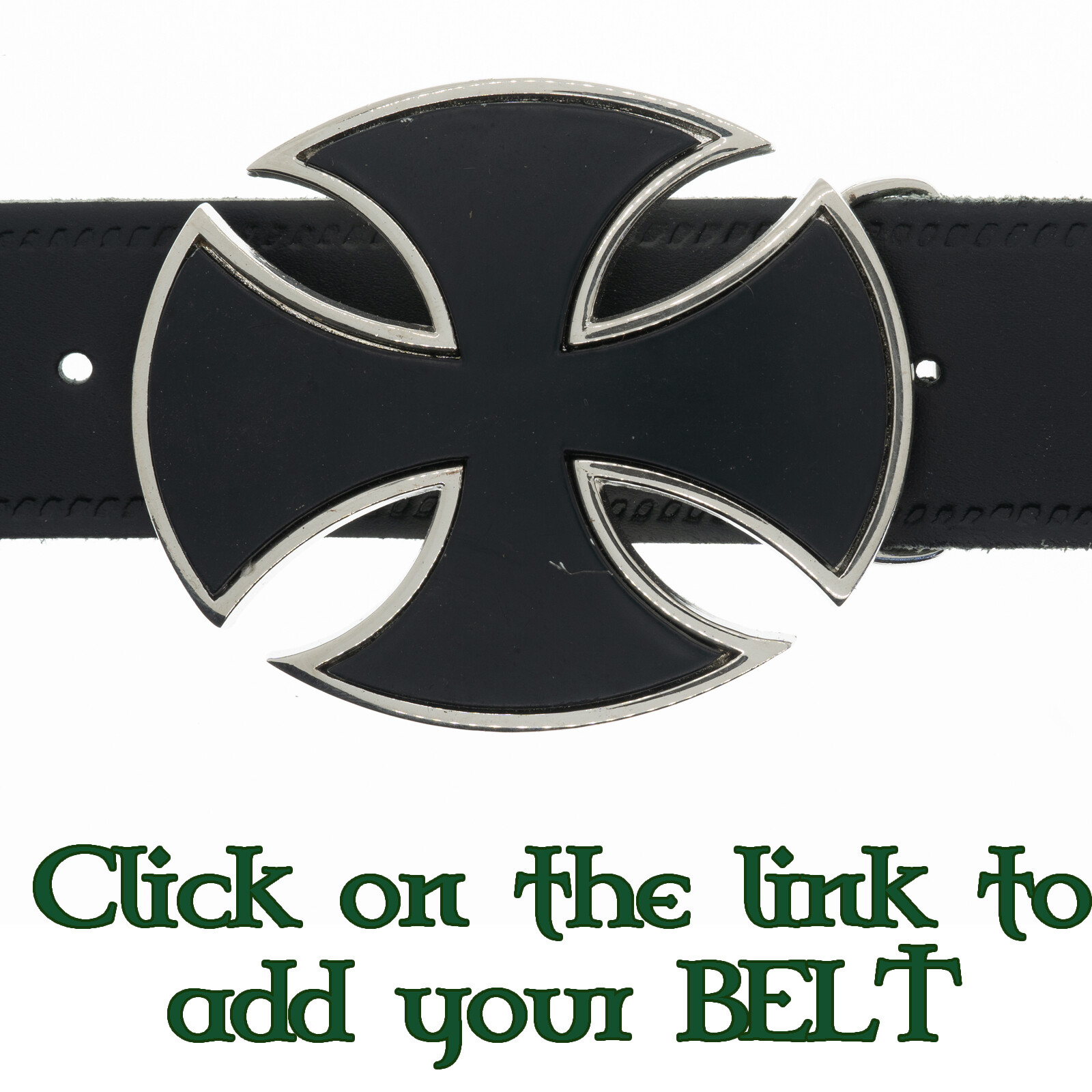 Iron Cross Belt Buckle Biker Gothic German Rock Maltese Knight