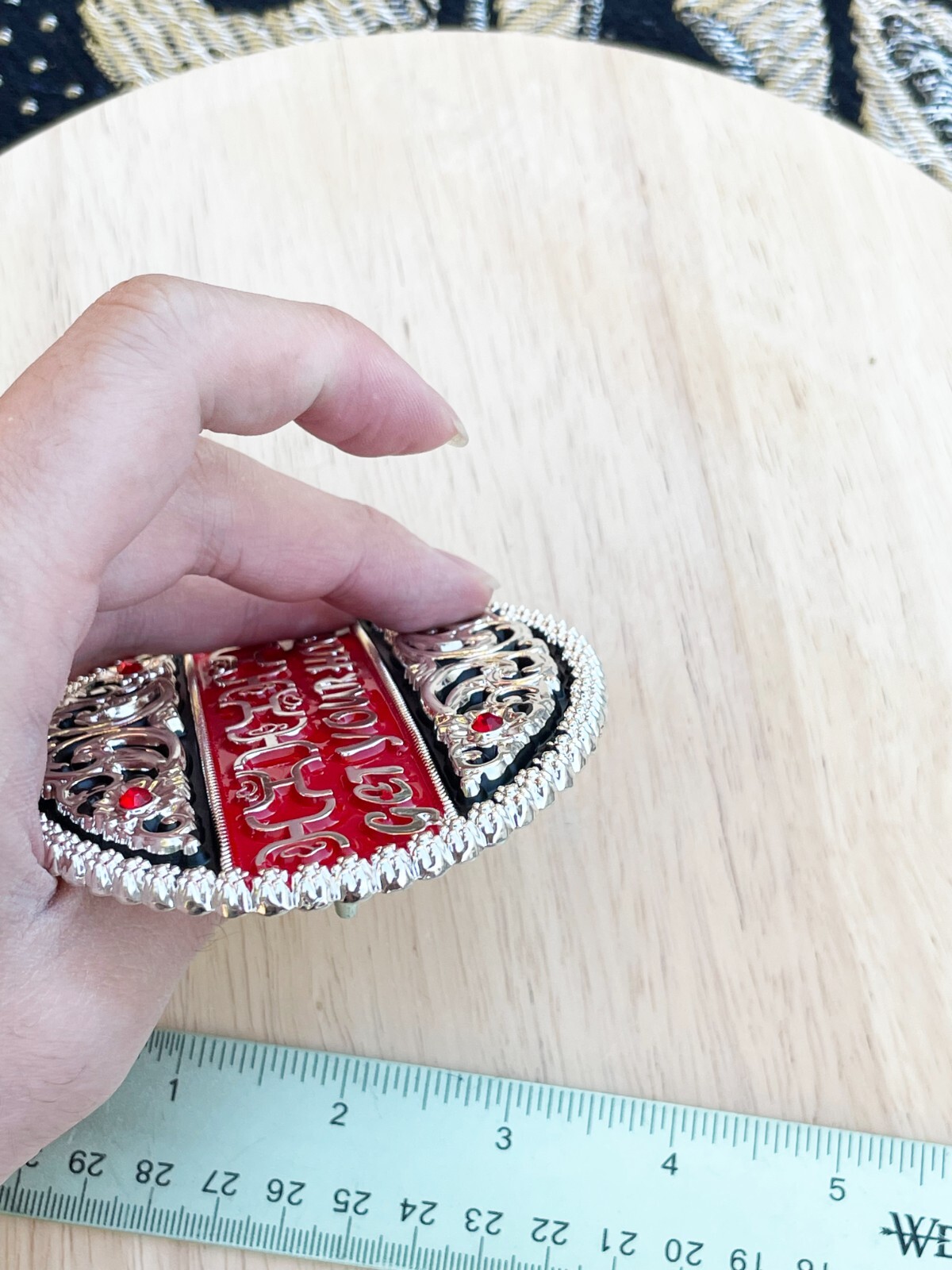 Western Buckle Silver Black Red Cowboy 4×3 for 2 » Hooey Buckle Hebilla Vaquero