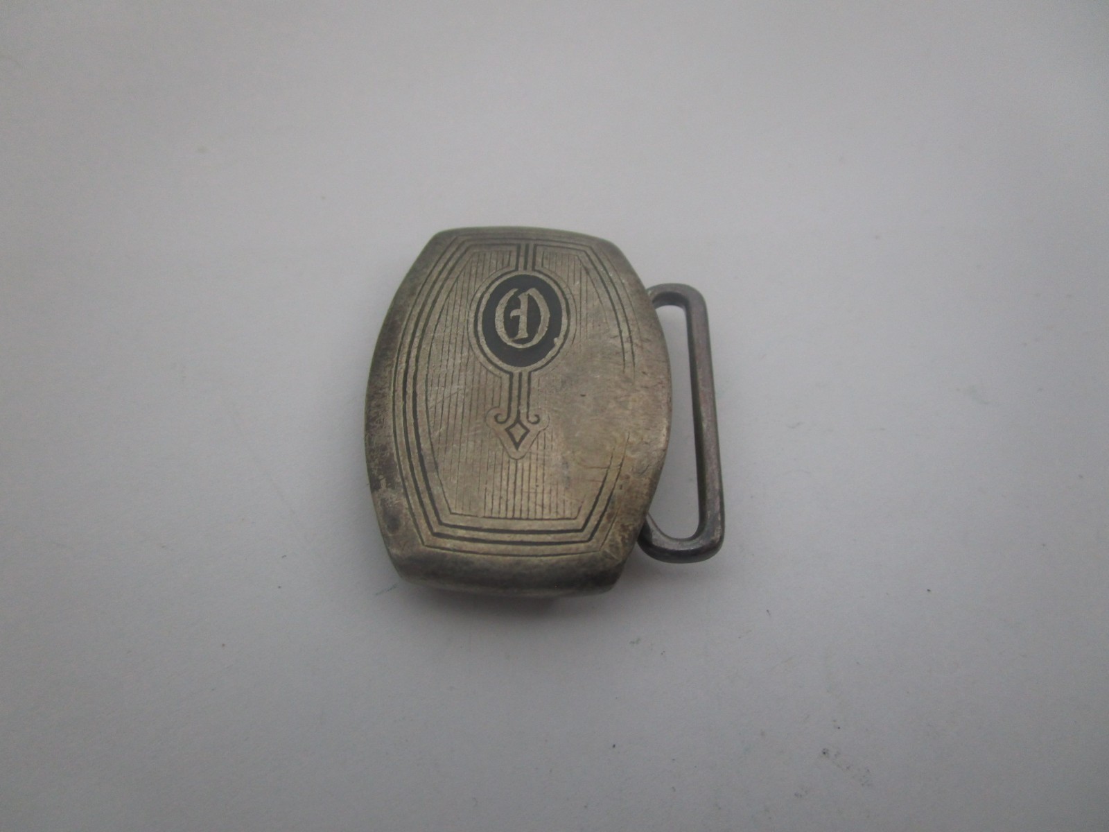 Antique Art Deco Hickok Sterling Silver Monogram Belt Buckle