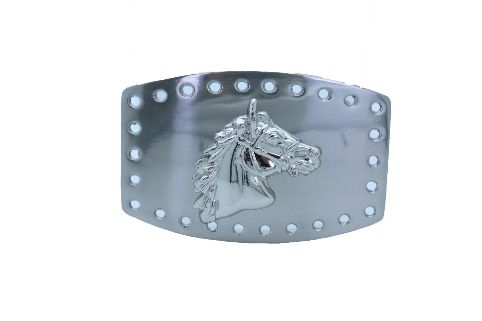 Cool Men Women Western Fashion Belt Buckle Silver Metal Rodeo Horse Classic Look