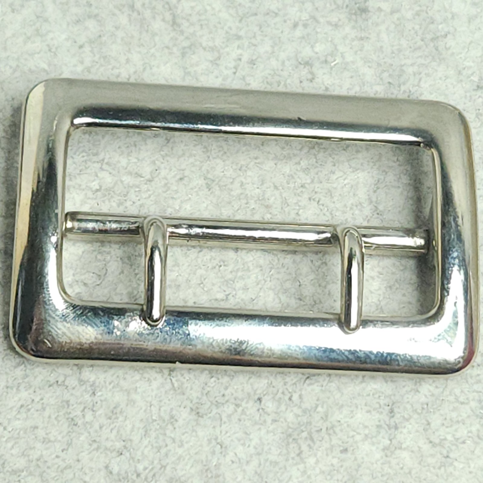 Sam Browne Belt Buckle Double Prong USA Heavy Duty 1.75 Inch Silver Tone